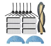 / Fit For Ilife A4 A4S A40 Vacuum Cleaner Parts HEPA Filter Primary Filter Side Brush Roll Brush Cover Mop Pad Cloth Sweeping Robot Set (Color : Navy Blue)