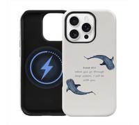 Fit for iPhone 16 Pro Case Aesthetic Blue Whale Shark Christian Phone Case, Magnetic Dual-Layer Jesus Bible Shockproof Protective Ocean God Faith Phone Cover for Girl Women Boy Men - 6.3 Inch