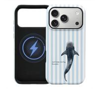 Fit for iPhone 17 Pro Max Aesthetic Blue Striped Whale Shark Christian Phone Case, Magnetic Dual-Layer Jesus Bible Shockproof Protective Ocean God Faith Summer Cover for Girl Women Men 6.9 Inch
