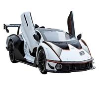 Fit for Lamborghini SCV12 Diecast 1:24 Car Model with Sound and Light Effects, Spring-Loaded Action not include batteries car gifts diecast model cars(White)
