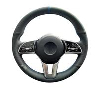 Fit For Mercedes Benz A Class 2019-2020, Hand Sewn Steering Wheel Cover, Black Leather Anti-Slip Steering Wheel Cover