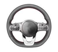 Fit for Mercedes-Benz EQA AMG-Line H243 2021-2023,Hand Sewn Steering Wheel Cover,Black Steering Wheel Cover Leather Breathable