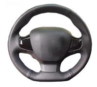 Fit For Peugeot 308 2014-2020 Hand-stitched Black Genuine Leather Car Steering Wheel Cover Steering Wheel Cover