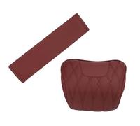 Fit For Porsche Cayenne Macan Car Neck Pillow PU Leather Memory Foam Headrest Pillows Soft Seat Belt Cover Cushion(Red)