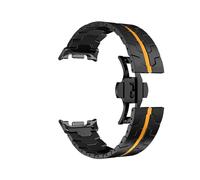 Fit For Samsung Watch 8/8classic Strap Quick Fit No Gaps Metal Band Fit For Samsung Galaxy Watch Ultra 2 Stainless Steel Bracelet(Black-Orange,For galaxy ultra 2)
