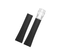 Fit for Superocean Navigator/Avenger Breitling Rubber Watch Strap Width 22mm With Folding Buckle 18mm Watch Accessories(Black Silver)