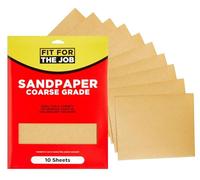 Fit For The Job 10 Large A4 Size Sheets Coarse Grade Sandpaper