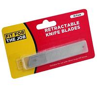 Fit For The Job 10 Pack Snap Off Blades for 18mm Snap Off Knife for DIY, Home and Arts & Crafts with 7 Stainless Steel Blades for Long Life