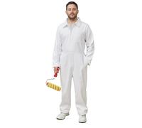 Fit For The Job 100% Cotton Drill Multi Pocket White Boiler Suit Coverall, Decorators Protective Overall Dungarees
