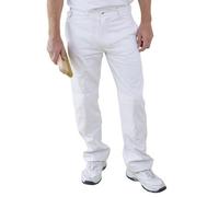 Fit For The Job 100% Cotton Drill Multi Pocket White Painter's Decorator's Trousers Cargo Pants With Knee Pad Pockets