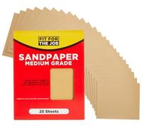 Fit For The Job 25 Large A4 Size Sheets Medium Grade Sandpaper for Sanding Wood, Furniture, Metal, Plaster For Home Improvement, Decorating & More, 11x9 inch (230x280mm) 11" x 9"