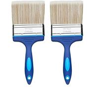Fit For The Job 4 inch No Bristle Loss DIY Paint Brush For A Smooth Finish Painting with Emulsion, Gloss and Satin Paints on Walls, Ceilings, Furniture, Wood & Metal, 4" 100mm (Pack of 2)