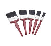 Fit For The Job 5 pc Mixed Sizes Paint Brush Set for a Smooth Finish with Emulsion, Gloss, Satin on Walls, Ceilings, Woodwork, Metal - 0.5, 1, 1.5, 2 & 2.5 inch Paint Brushes for Wood, Plasterboard