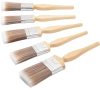 Fit For The Job 5 Piece Diamond DIY Paint Brush Set for A Smooth Finish with Emulsion, Gloss and Satin Paints on Walls, Ceilings, Furniture, Wood and Metal - Contains 2X 1", 2X 1.5", 1x 2" Brushes