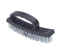 Fit For The Job 6 inch Wire Brush with Overgrip Knuckle Guard Easy Grip Handle, 4 Rows of Wire for Heavy Duty Paint & Grime Removal, Cleaning Rust, Grills, Tiles, Wood, Metal, Brick, Masonry, 6"