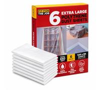 Fit For The Job 6 Pack Polythene Dust Sheets 12ft x 9ft (3.6m x 2.7m)