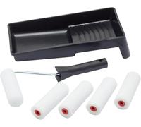 Fit for The Job 7-Piece Foam Mini Paint Roller Set - Includes 5 Foam Rollers, Frame & Tray - Ideal for Gloss, Satin, Wood, Metal, Skirting & Doors