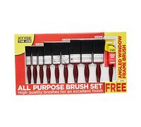 Fit For The Job 9 piece All Purpose Paint Brush Set + Free Window Brush
