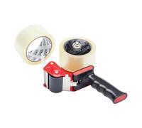 Fit For The Job Clear Parcel Tape Gun and Dispenser - Heavy Duty Packing Tape Dispenser for Efficient Sealing and Packing Needs - 2 Rolls