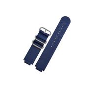 Fit for Timex T2N721 T2N720 739 TW2T3600 Watch Band Nylon 24-16mm Stainless steel Ring Black Blue Green Watchstrap(Blue-silver)