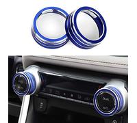 Fit for Toyota 2019-2021 The new fifth generation RAV4 Interior decoration accessories Bling Decal cover Applique Ring Retrofit upgrade (Air conditioning knob circle (blue))