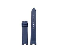 Fit for Versace Watch SCI080016 SCI070016 Women V-notch Thin Leather Watch Band 18mm(Dark Blue no buckle)