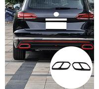 Fit for Volkswagen Touareg 2019 2020 2021 Accessories Exterior Rear Exhaust Muffler Tip End Pipe Decorative Cover Trim 2PCS,Exhaust Pipe Cover (Black)