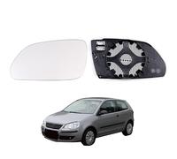 Fit For VW POLO 9N Front Left Door Mirror Glass RHD 6Q0 857 512E,Hebstw Replacement Heated Wing Mirror Glass