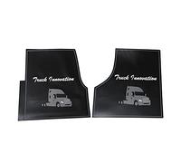 FIT Freightliner Cascadia Floor Mat Set Rubber Black & Gray 2008 2009 2010 2011 2012 2013 2014 2015 2016 2017 2018 Truck Models Front Set for Standard Transmission (FT615)
