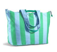 Fit & Fresh Large Beach Bag for Women - Extra Large Travel Tote With Pockets, Blue & Green Stripe, 22" x 18" x 12", Fit & Fresh All the Things Weekender Bag for Women