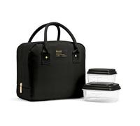 Fit & Fresh Lunch Bag For Women, Insulated Womens Lunch Bag For Work, Leakproof & Stain-Resistant Large Lunch Box For Women With Containers, Zipper Closure Bloomington Bag, Black