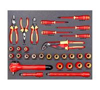 Fit&Go 3/3 Foam Laser Marked with Insulated Socket Wrench and Screwdriver - 30 Pieces