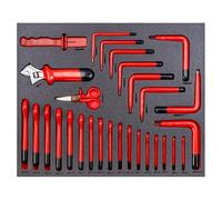 Fit&Go 3/3 Foam Laser Marked with Insulated Wrenches, Hex Wrenches and Cutting Tools - 29 Pieces