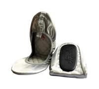 Fit in Clouds Satin Portable Folding Flats with Bag for Everyday wear (Grey, 11)