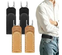 Fit·Kit·Lit 4 PCS No Buckle Belts for Men, Adjustable Buckless Belt for Men Women, Comfortable Easy to Use Metal Hook Elastic Belt for Jeans Work Casual Business (2 Black＋2 Brown)