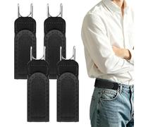 Fit·Kit·Lit 4 PCS No Buckle Belts for Men, Adjustable Buckless Belt for Men Women, Comfortable Easy to Use Metal Hook Elastic Belt for Jeans Work Casual Business (4 Black)