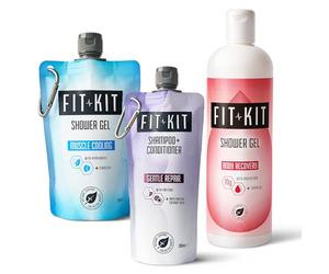 Fit Kit Power Shower Gel Gift Set for Men | Bath & Body Care Box for Father & Dad | Mens & Womens Muscle Recovery Wash & Hair Growth Shampoo | Toiletries Gifts for Him, Her, Grandad or Stepdad