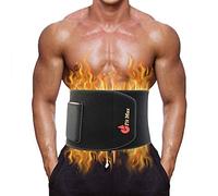 Fit Max Waist Slimming Sweat Belt - Sauna Adjustable Lumbar Back Support, Waist Trainer, Tummy Trimmer, Abs Toner, Belly Band - Black