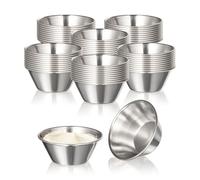Fit Meal Prep [120 Pack 1.5 oz Stainless Steel Dipping Sauce Cups, Reusable Metal Ramekins, Commercial Grade Condiment Bowls, Individual Portion Cups, Small Round Au Jus Cup for Home, Restaurant