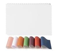 Fit Meal Prep 50 Pack Disposable Paper Placemats, 14 x 10 Inch White with Decorative Wavy Scalloped Edge for Restaurant Catering Dining Table, Baby Kids Birthday Parties