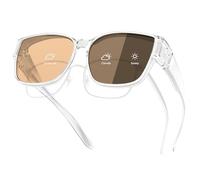 Fit Over Photochromic Polarised Sunglasses for Driving & Glasses Wearers | Fits frames up to 144 x 48 mm, UV400, light VLT 38%-53%, dark VLT approx. 14%, TR90 frame, 24 g
