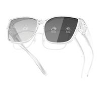 Fit Over Photochromic Polarised Sunglasses for Driving & Glasses Wearers | Fits frames up to 144 x 48 mm, UV400, light VLT 38%-53%, dark VLT approx. 14%, TR90 frame, 24 g
