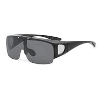 Fit Over Regular Glasses with Flip Up Polarized Lens Safe Driving Glasses Anti Glare Sunglasses Shield Wrap Around Shades UV Protection Eyeglasses Rectangle Eyewear For Women Men