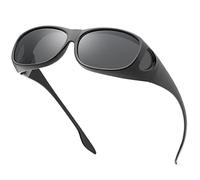 Fit Over Sunglasses Polarized Lens Wear Over Prescription Glasses UV400 Protection Oversized Shield Wraparounds Safety Driving Eyeglasses Anti Glare Eyewear Shades for Men Women Scratch Resistant