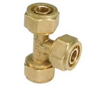 Fit PEX-AL-PEX Tube Outer Diameter 16/18/20/25mm Equal Tee 3 Ways Brass Pipe Fitting for Solar Water Heater 2PCS(12x16mm)