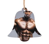 Fit Physique Wooden Ornament Pendant Bell Shape 2 PCS for Tree, Wall and Door Decor - Vintage Style