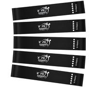 Fit Simplify Resistance Loop Exercise Fitness Bands with Instruction Guide and Carry Bag, Set of 5