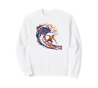 FIT SURFER SURFING AND RIDING WAVES IN THE OCEAN Sweatshirt