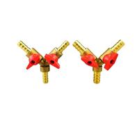 Fit Tube I.D 6mm 8mm 10mm Barbed Y Type Equal Hose Barb Tee Brass Coal Liquid Gas Ball Valve Plumbing with Handle(10mm)