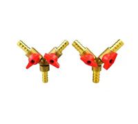Fit Tube I.D 6mm 8mm 10mm Barbed Y Type Equal Hose Barb Tee Brass Coal Liquid Gas Ball Valve Plumbing with Plastic Handle(6mm)
